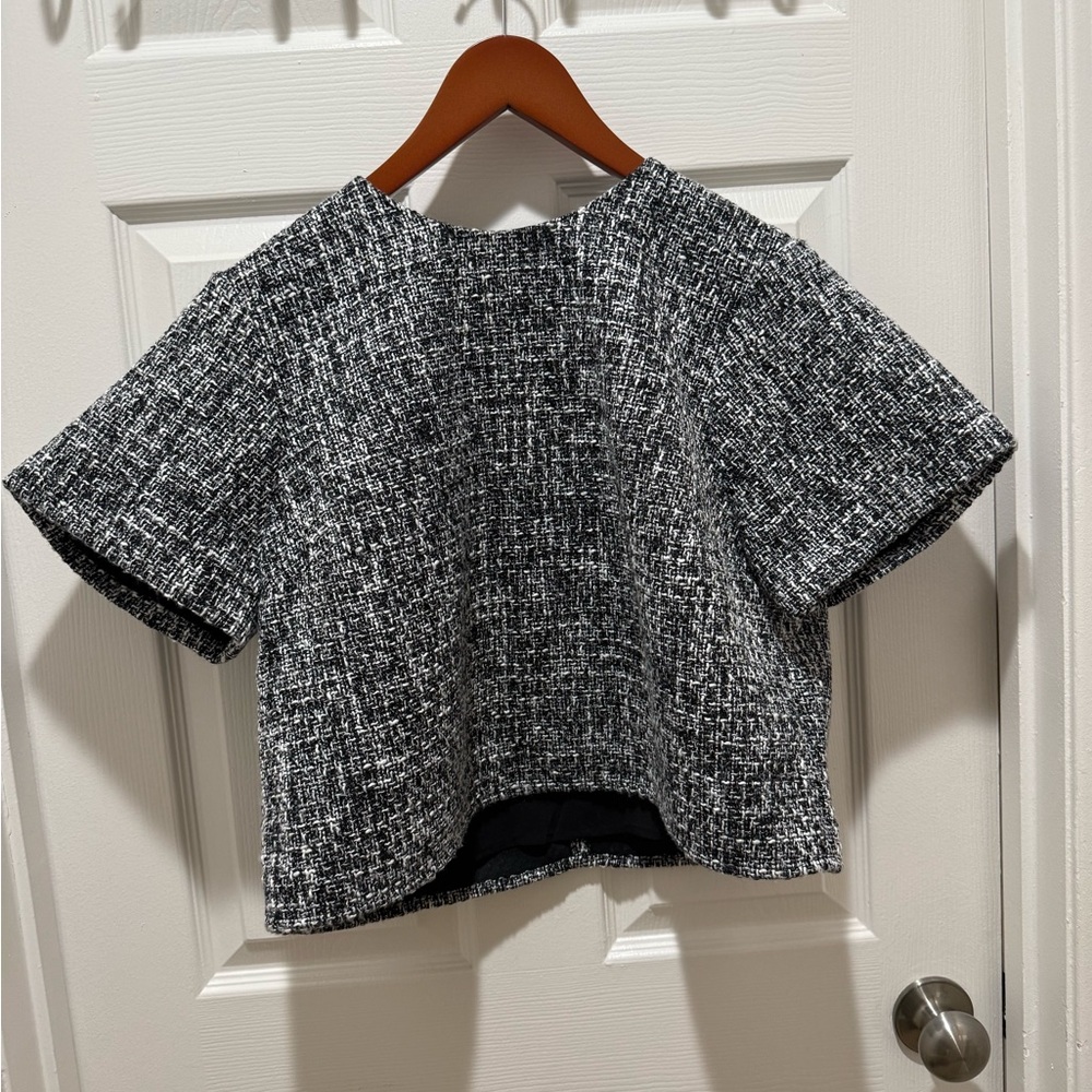 Abercrombie & Fitch Monochrome Tweed Blouse